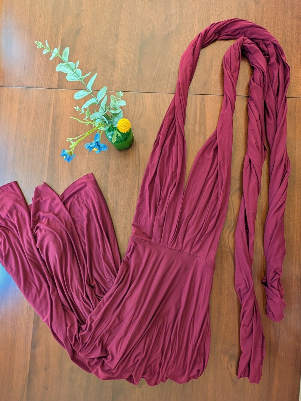 Lulu's Burgundy Formal Wrap Dress